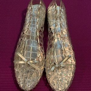 Stuart Weitzman Jelly Ballet Flats with Swarovski Rhinestones  ✨